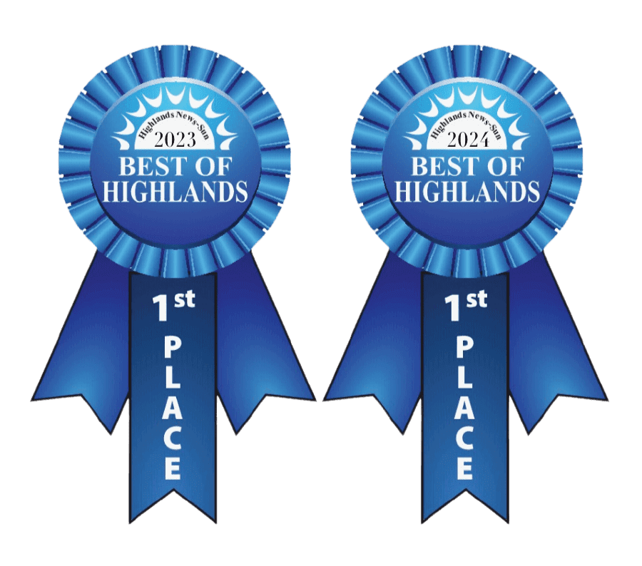 2023 and 2024 Best of Highlands award winners ribbons