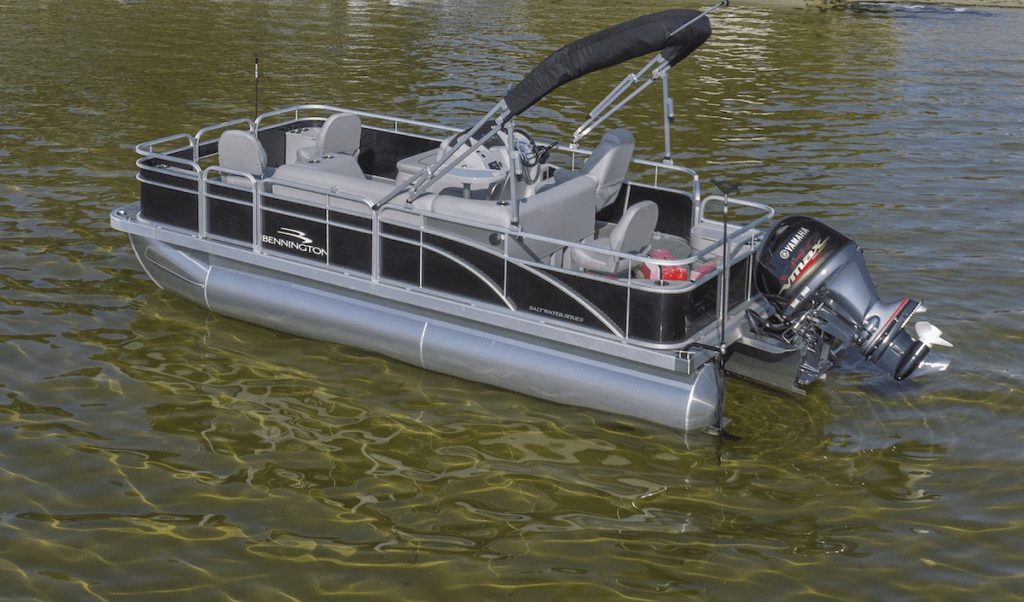 pontoon boat on lake